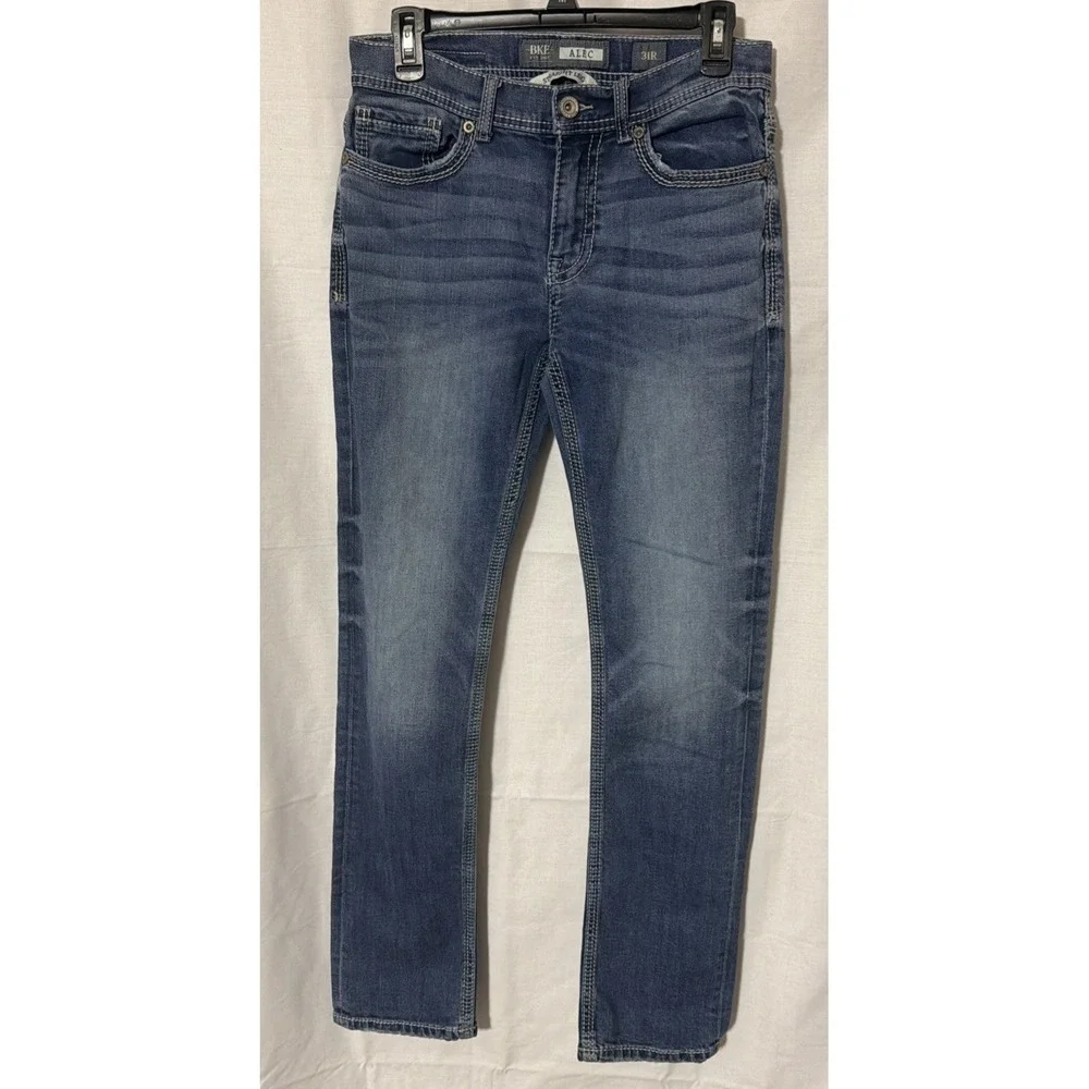 BKE ALEC Straight Leg Jeans sz 31R Medium Wash Stretch - Picture 2 of 7